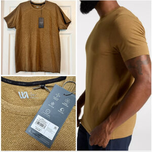 NWT VRST Brown Spice Heather Circuit Seamless Short Sleeve Performance Tee L